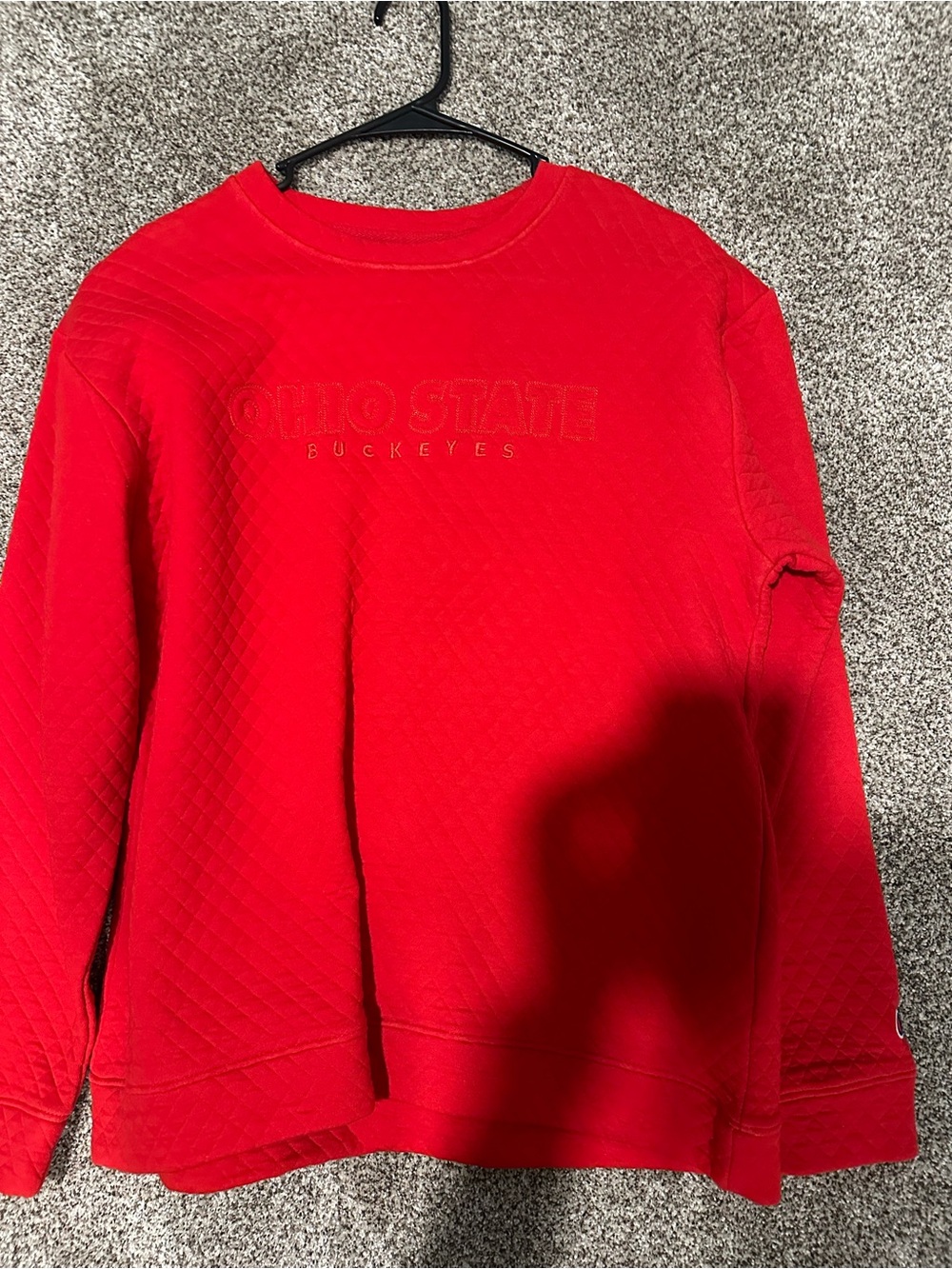Ohio State Buckeyes Red Quilted Crewneck Sweatshirt